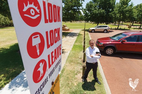 • Chris Cornish at Eric Singleton Bird Sanctuary car park. Photo by Matthew Dwyer