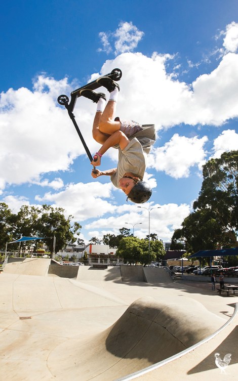 • Jiordan Giacoppo pulls off a flare whip. Photo by Matthew Dwyer