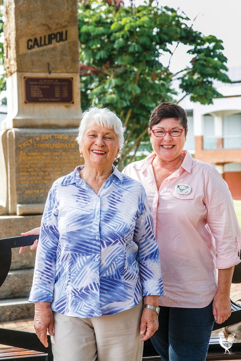 • Pam Gaunt and Lisa Baker at the Maylands War Memorial—soon to recognise Aboriginal veterans. Photo by Matthew Dwyer