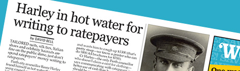 Harley in hot water for writing to ratepayers