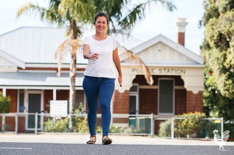 • Tina Askam is walking up a storm in Maylands, and all in the name of research. Photo by Matthew Dwyer