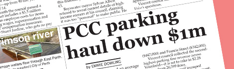 PCC parking haul down $1m