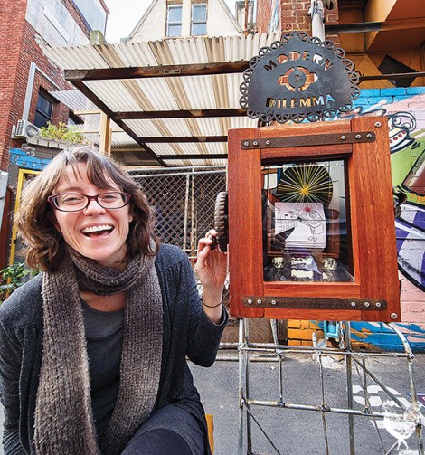 • Mel McVee and her red mystery machine in Grand Lane. Photo by Matthew Dwyer