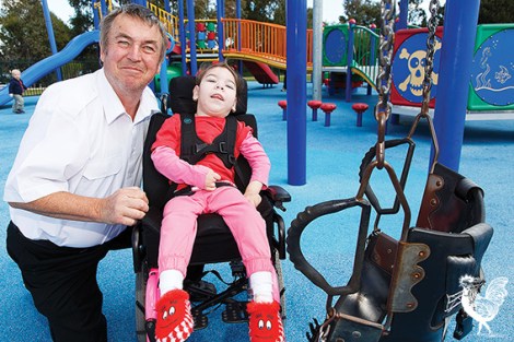 • Martin Toldo and his granddaughter Téa Lake at Riverside Gardens. Photo by Matthew Dwyer