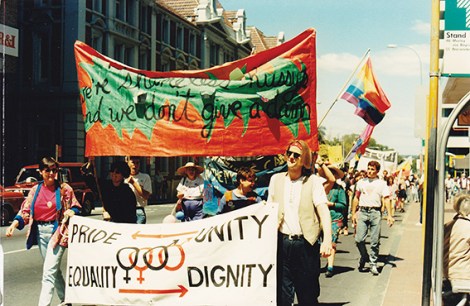 • Perth’s first Pride parade, in 1990. Photo supplied | Sue Ravine