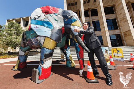 • Michael Sutherland and Big Jumbo. Photo by Matthew Dwyer