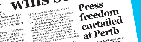 Press freedom curtailed at&nbsp;Perth