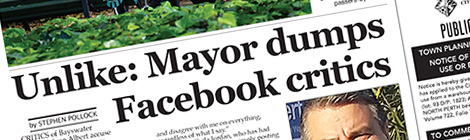 Unlike: Mayor dumps Facebook&nbsp;critics