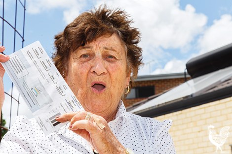 • Pensioner Catherine Caporn is paying a high price for shade. Photo by Matthew Dwyer