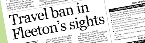 Travel ban in Fleeton’s sights