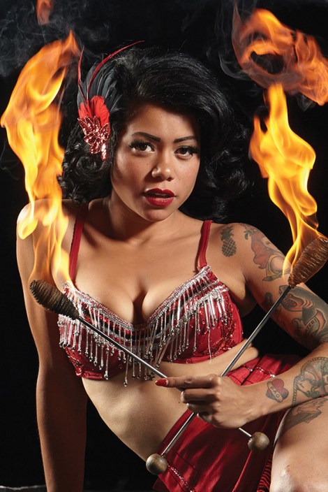 • Limbo fire-eater Heather Holliday. Photo supplied
