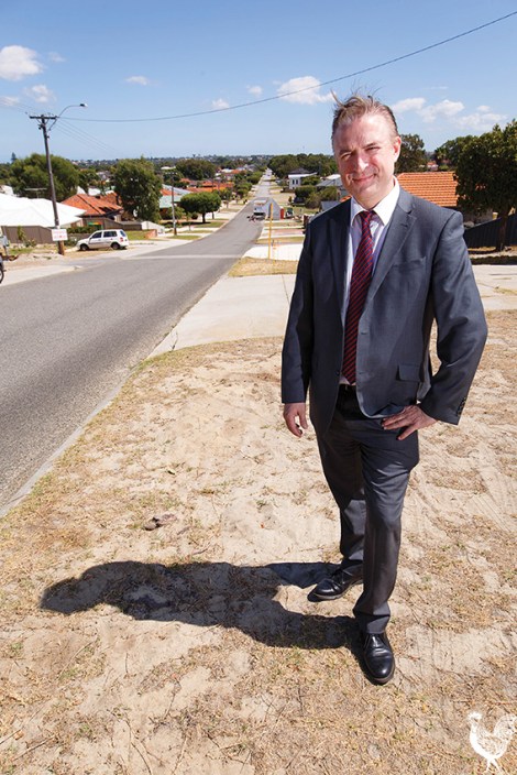• Bayswater councillor Chris Cornish would like large verge trees in streets like Lawrence Street, Bedford, where there are no overhead power lines. Photo by Matthew Dwyer