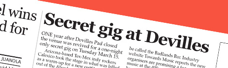 Secret gig at&nbsp;Devilles