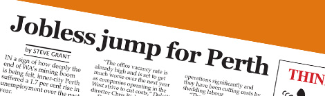 Jobless jump for Perth