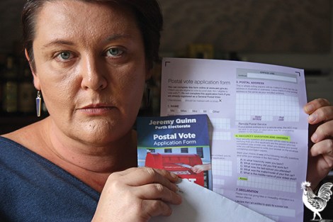 • Catherine Ehrhardt says locals are being stung by tricky voting forms that send your details to the Liberal party. Photo by Steve Grant