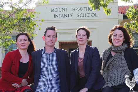 • Mt Hawthorn primary school parents Melissa Ledger, Scott Yelland, Andrea Cole and Emma Cole. Photo by Steve Grant