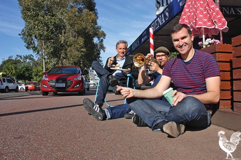 • David Galloway, Jimmy Murphy and John Carey are hoping local businesses will get on board with closing off Oxford Streets on Friday nights. Photo by Steve Grant