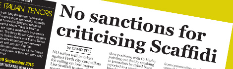 No sanctions for criticising&nbsp;Scaffidi