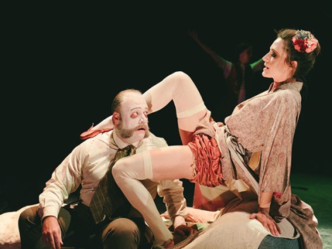 Luke Hewitt and Rebecca Davis in Black Swan's production of A Perfect Specimen.