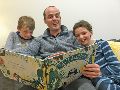 • Chris Owen, with sons William (9) and Marcus (7). Photo by Annie Owen