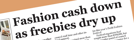 Fashion cash down as freebies dry up