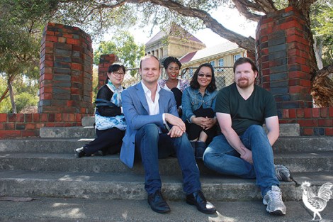 • Reece Harley with inner-city parents who want an inner-city school for their kids; Cynthia Wu, Nelly Scott, Kristy Dai and Andrew Flavell. Photo by Steve Grant