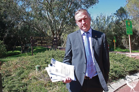  • Bayswater councillor Chris Cornish says an environmental report on the Skippers Row sub-division didn’t cover the clearing of wetlands in a neighbouring block. Photo by Steve Grant