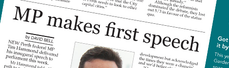 MP makes first speech