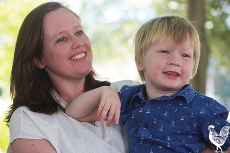 • Fiona Elmer and her son Aidan, who has a mitochondrial disease that means his cells are underpowered. Photo by Steve Grant