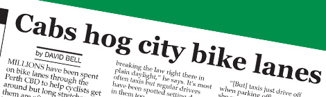 Cabs hog city bike&nbsp;lanes