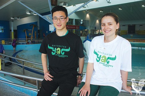 • YAC member Galvin Phuong and Bayswater youth services officer Caitlin Ciovica getting ready for the youth/family fest mash.