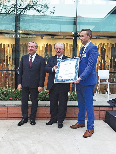 •  Bayswater mayor Barry McKenna and environment coordinator Jeremy Maher accept a premier’s award for the Eric Singleton Bird Sanctuary this week. It’s right next door to a wetlands the council passed up for sale which has now been partially cleared.