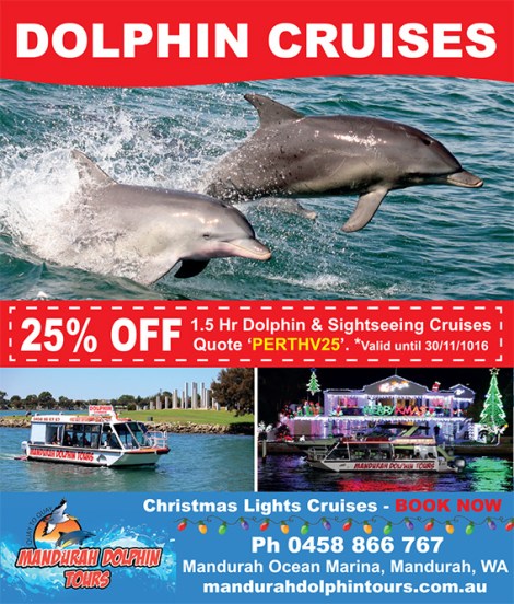 Mandurah Dolphin Tours 10cmH x 8.5cmW - Perth Voice 29102016