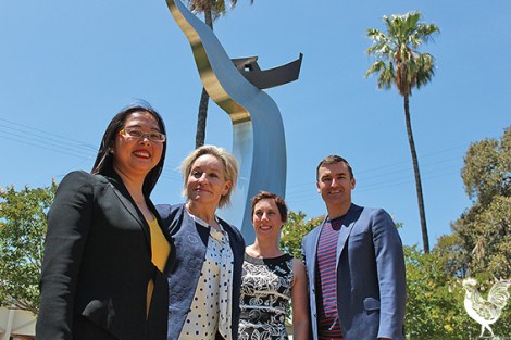 • Mai Nguyen and supporters Alannah MacTiernan and Vincent council members John Carey and Emma Cole.