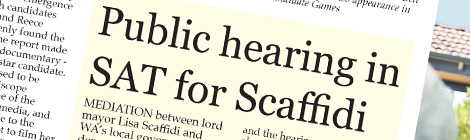 Public hearing in SAT for&nbsp;Scaffidi