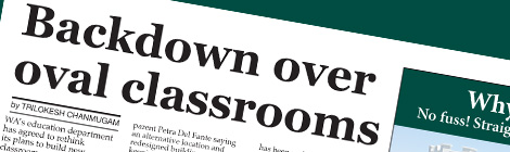 Backdown over oval&nbsp;classrooms