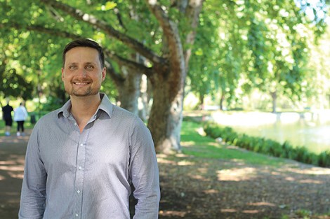 • Jonathan Hallett, at Hyde Park, is having a tilt at getting onto Vincent council. Photo by Trilokesh Chanmugam