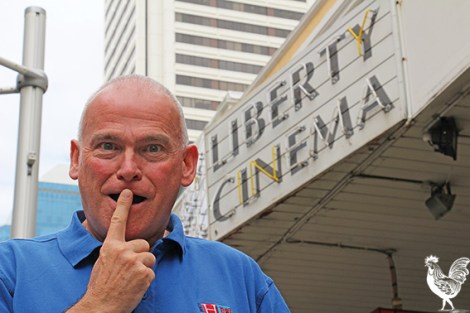 • Richard Often down at the now-shuttered Liberty Cinema, once notorious for its raunchy art and arty raunch. Photo by Steve Grant 