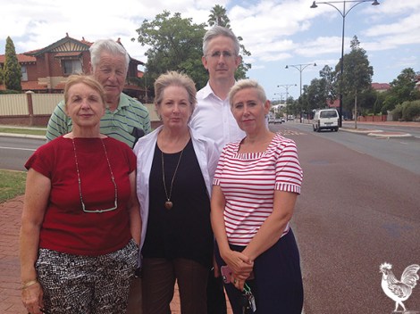 • Mount Lawley Society members Christina Gustavson, Rita Tognini, Sheila Robinson, Roger Elmitt and Paul Collins. Photo by Steve Grant