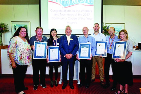 • Stirling mayor Giovanni Italiano with the citizens of the year.