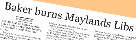 Baker burns Maylands&nbsp;Libs
