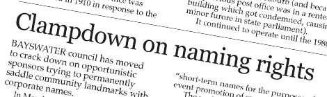 Clampdown on naming&nbsp;rights
