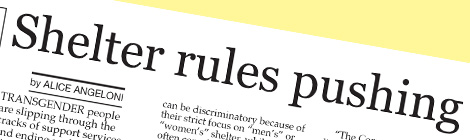 Shelter rules pushing transfolk onto&nbsp;streets