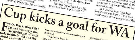 Cup kicks a goal for&nbsp;WA