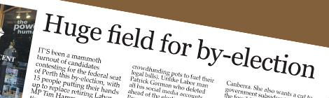 Huge field for by-election