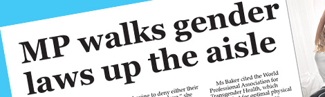 MP walks gender laws up the aisle