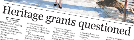 Heritage grants questioned