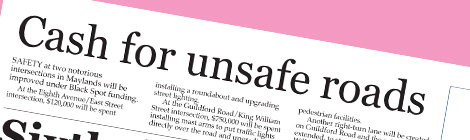 Cash for unsafe roads