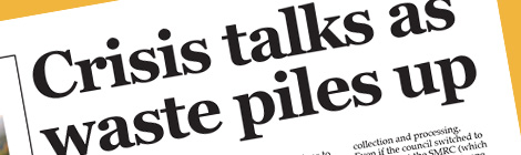 Crisis talks as waste piles up