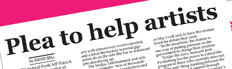 Plea to help&nbsp;artists